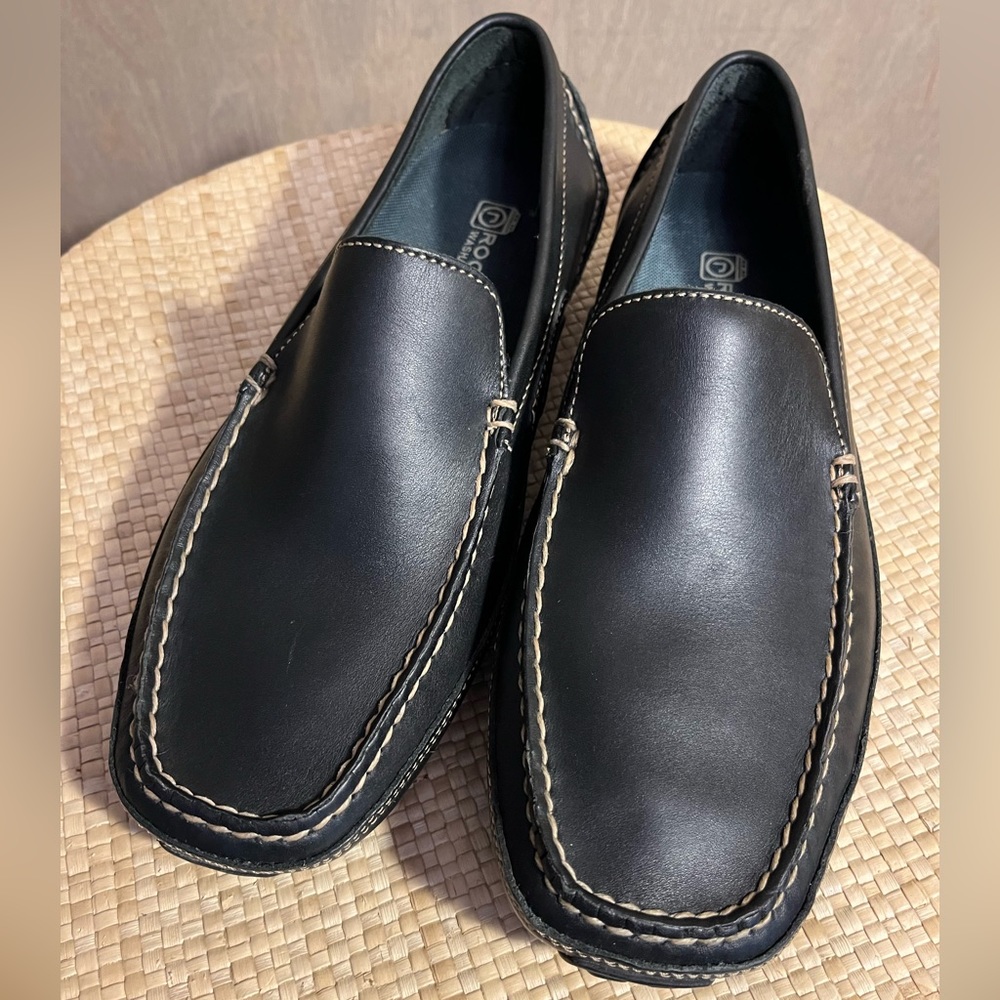 Rockport Black Leather Driving Mocs Men’s Size 9